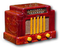 Addison Radio model 5D Courthouse red catalin radio cabinet, 1946