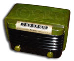 Bendix Radio model 526C green catalin radio cabinet, 1946