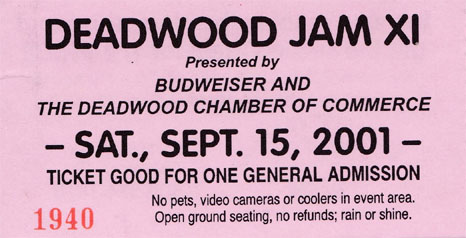 Deadwood Jam 11 ticket