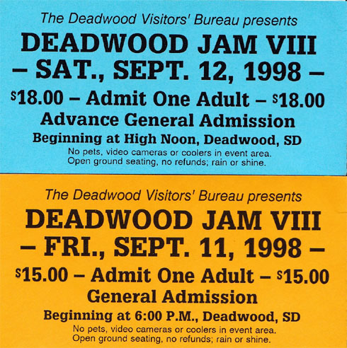 Deadwood Jam 8 tickets