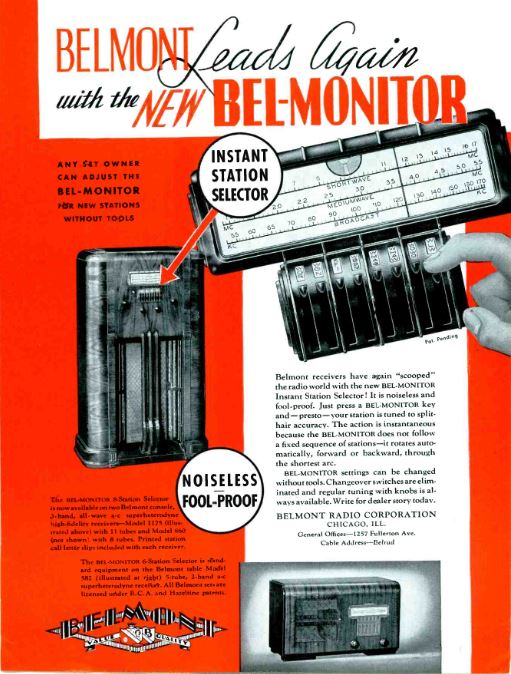 ad with Belmont Radios