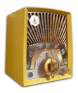 Emerson Radio model 707 starburst yellow thumbnail photo