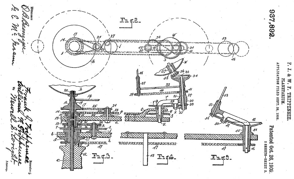 Trippensee Planetarium Orrery patent 2