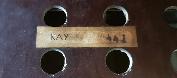 Lackner Neonglo Kay model 441 clock label