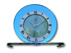 Telechron 4F65 Luxor blue mirror on chrome base clock