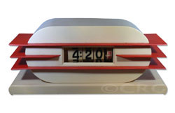 Pennwood Numechron digital clock with white plaskon with red fins