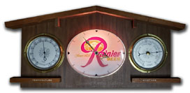 Rainier Beer sign and clock