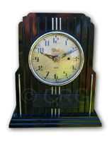 Waterbury black bakelite with chrome trim clock
