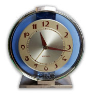 Westclox Andover S2L blue glass and chrome frame clock