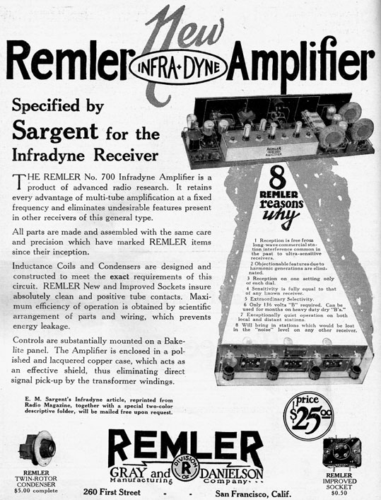 Remler Radio 1926 advertisement