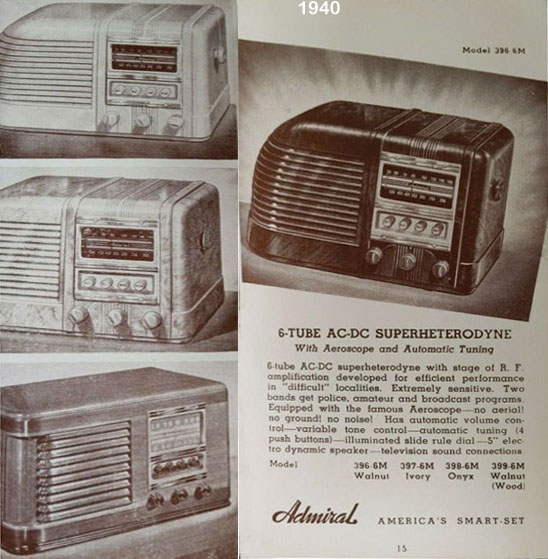 Admiral radio model 6M advertisement