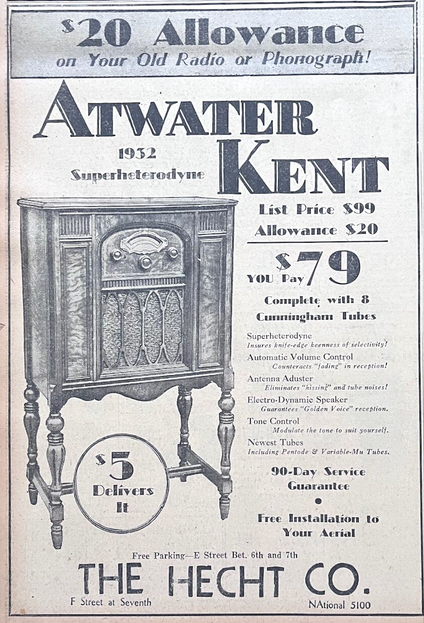 Atwater Kent Radio model 86 highboy console, 1931 advertisement