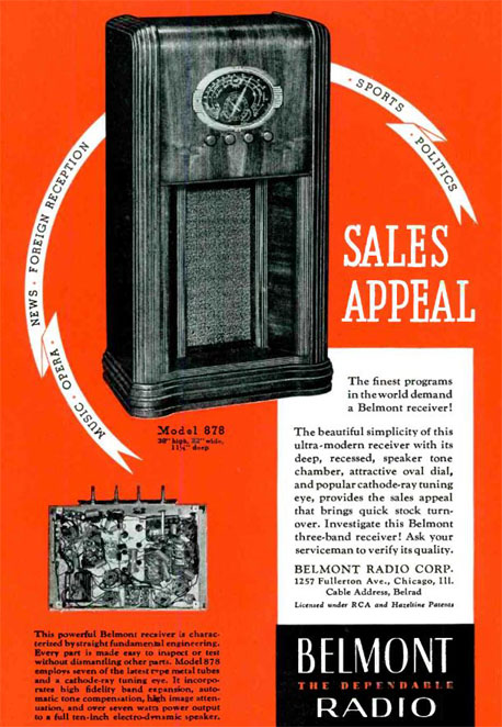 Belmont Radio 1936 advertisement