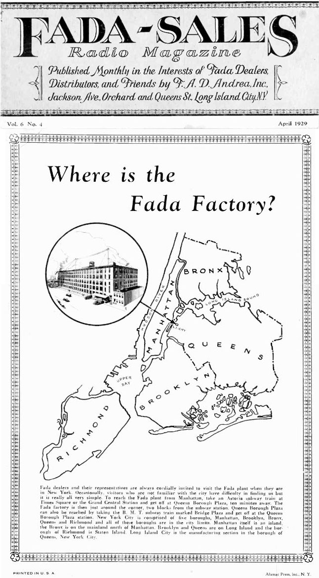 Fada NYC map factory location
