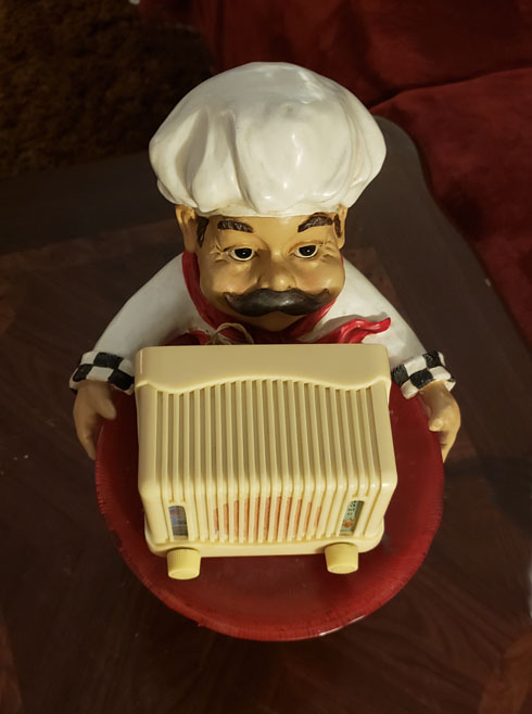 Chef with Gnome Radio on a dish