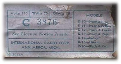 IRC Kadette Radio Classic advertisement