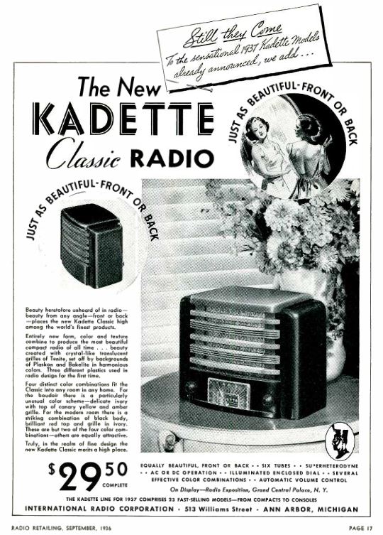 IRC Kadette Radio Classic advertisement