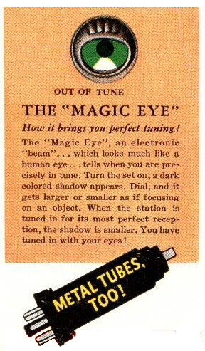 Magic eye tube advertisement