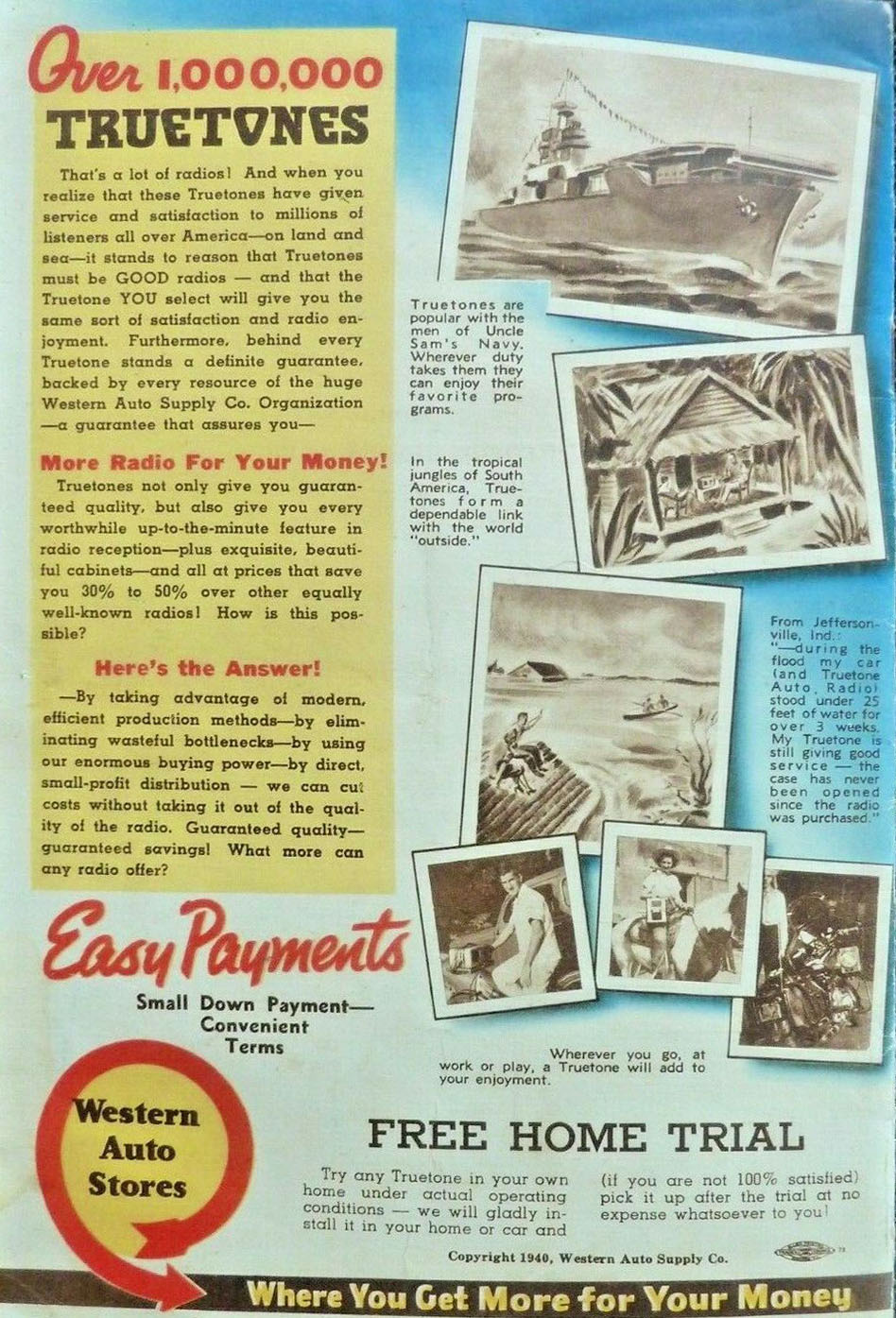 Western Auto Truetone Radios ad 1941