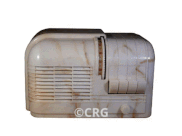 General Electric Radio model H520 with white beetle marbled cabinet and molded back, 1939