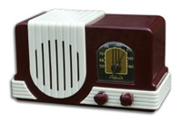 Addison Radio model 2 waterfall design, maroon cabinet with white trim