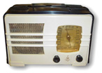 Emerson Radio model 149, black and white plaskon cabinet, 1937