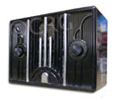 Emerson Radio model 17 with black bakelite cabinet and chrome trim
