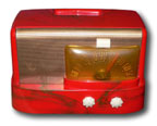 Emerson Radio model 511 with red plaskon cabinet with gold marbling