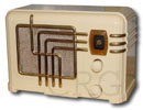 Fada Radio model 260G with white plaskon cabinet and gold trim, 1937