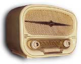 Graetz Radio model 214WE Komtess, bakelite, mirrored dial, pushbuttons, German