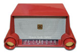 Motorola Radio model 53H4, red finish bakelite, 1953