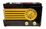 Philco Radio model PT-35, black bakelite, orange grille, 1940