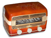 Radialva Radio model Brio, metal snakeskin painted cabinet, 1950, French