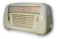 Radio Marelli model RD150, white plaskon cabinet, 50s, Italy
