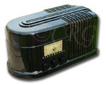 Silvertone Radio model 4760, black durez bakelite, 1937