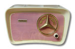 Travler Radio model T-201 white and pink, late 50s