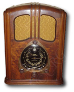 Zenith Radio model 12-S-232 Walton, large tombstone, motorized tuning, robot shutter dial, magic eye tuning tube